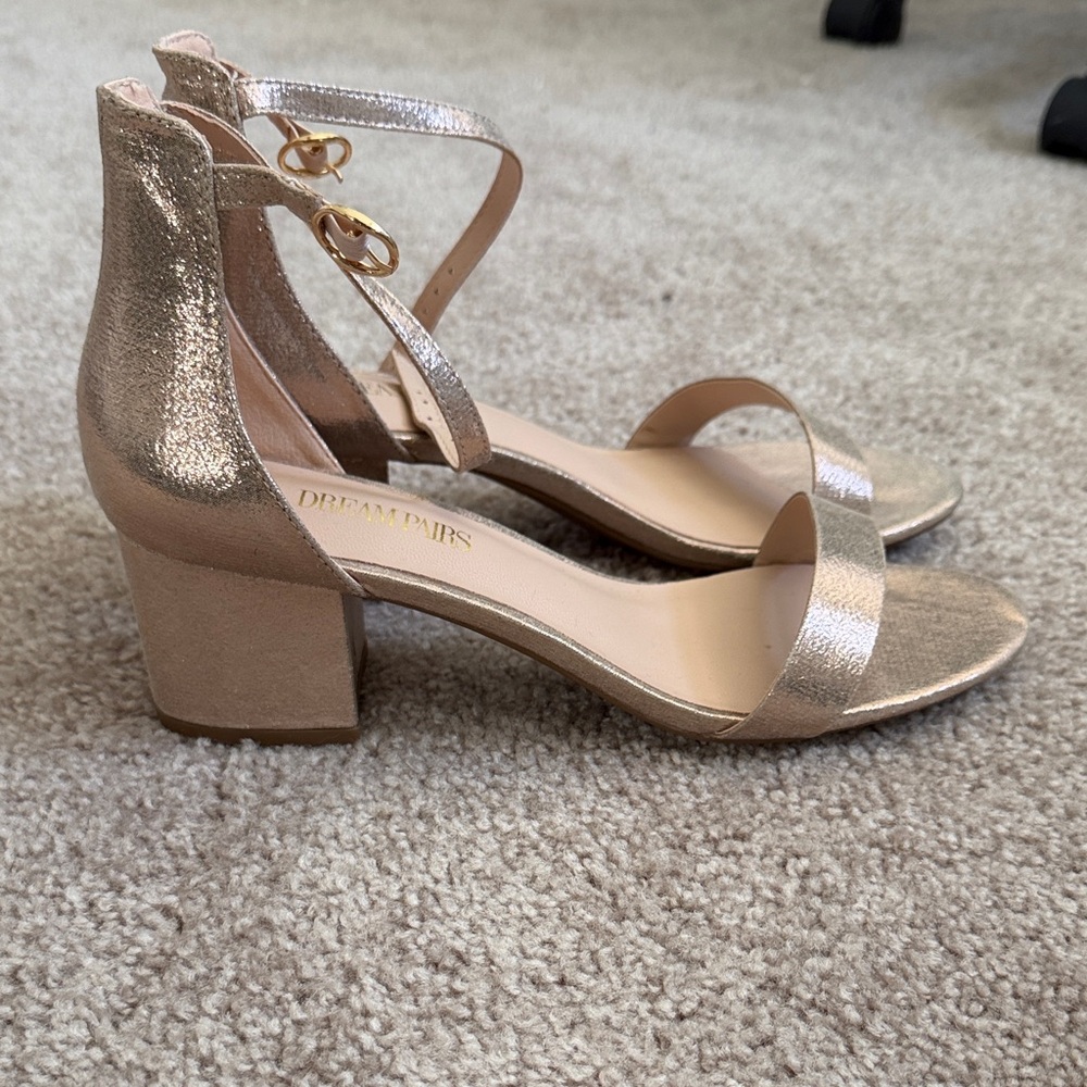 Dream Pairs Women's Metallic Gold Heels